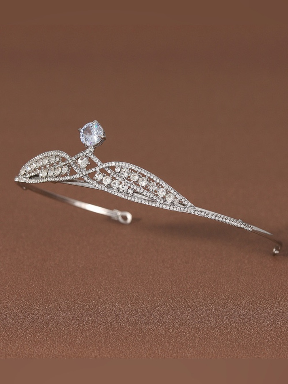 Silver Crystal Tiara Headband - Elegant Bridal Accessory